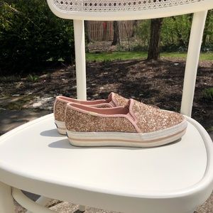Kate spade x Keds gold glitter sneaker